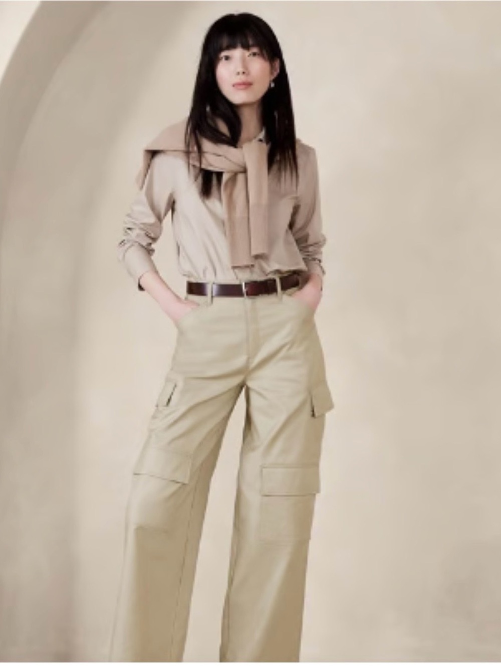 Banana Republic HIGH-RISE STRAIGHT TWILL CARGO PANT